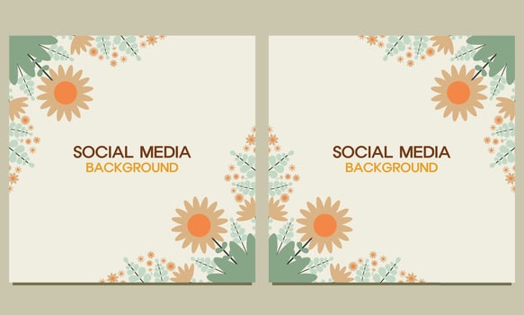 social media post background with natural floral ornament. Suitable for social media post, banner design and internet ads. vector