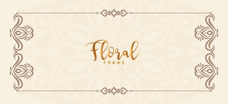 Classic decorative floral frame stylish elegant banner design vector