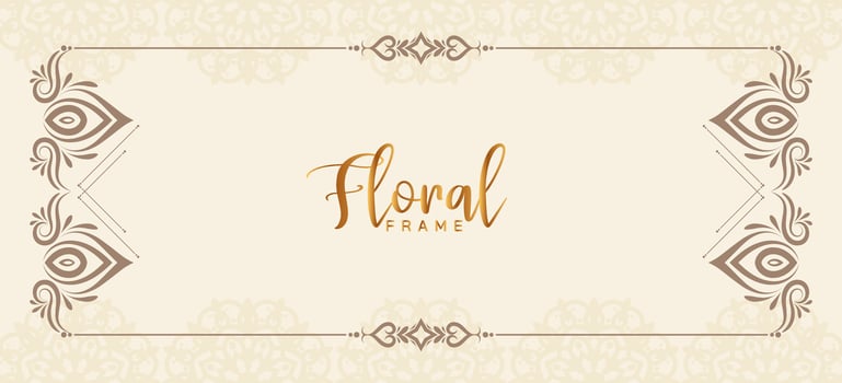 Elegant classic floral frame stylish decorative banner design vector