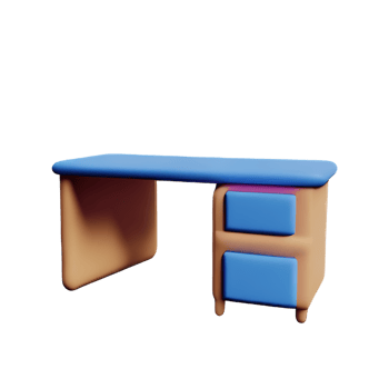 desk 3d rendering icon illustration png