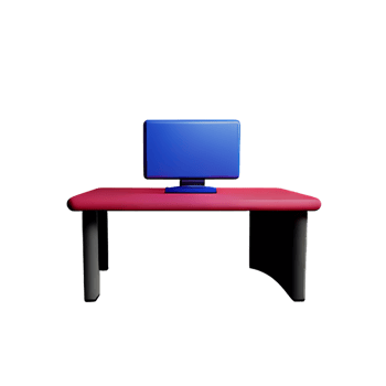 desk 3d rendering icon illustration png