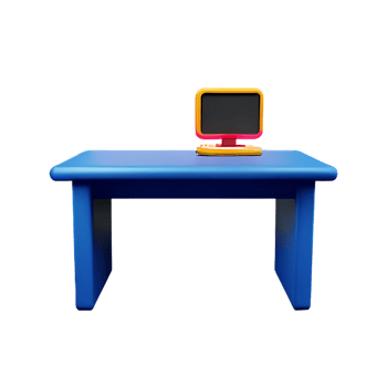 desk 3d rendering icon illustration png