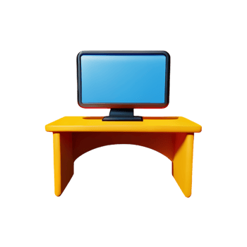 desk 3d rendering icon illustration png
