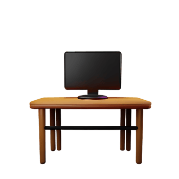 desk 3d rendering icon illustration png
