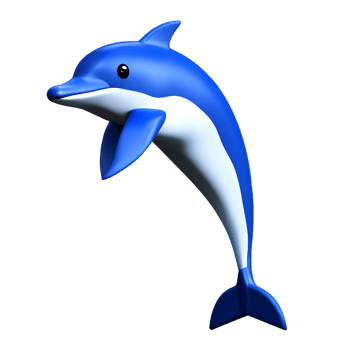 dolphin 3d rendering icon illustration png