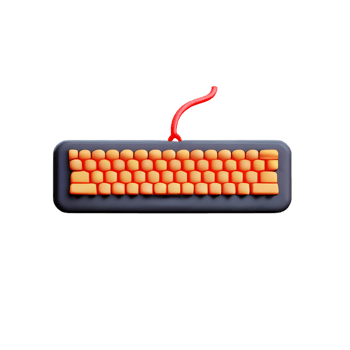 keyboard 3d rendering icon illustration png