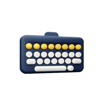 keyboard 3d rendering icon illustration png