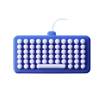 keyboard 3d rendering icon illustration png