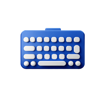 keyboard 3d rendering icon illustration png