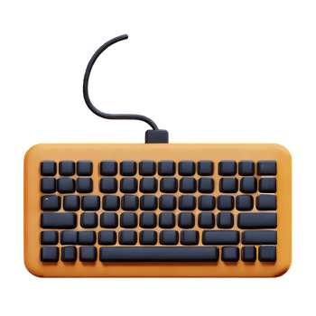 keyboard 3d rendering icon illustration png