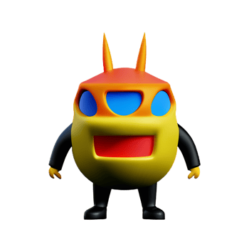 monster 3d rendering icon illustration png