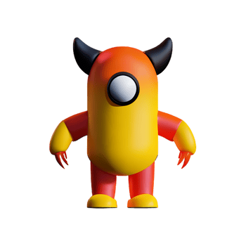 monster 3d rendering icon illustration png