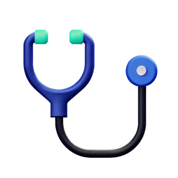 stethoscope 3d rendering icon illustration png