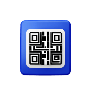 QR Code 3d rendering icon illustration png