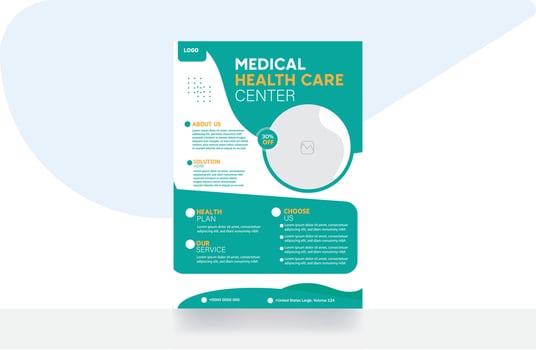 Medical health care corporate flyer brochure design flyer hospital banner cover background template vector