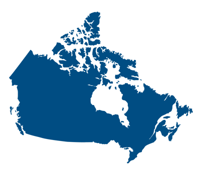 Map of Canada in blue color. Canadian map. png