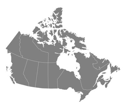 Map of Canada in political regions. Canadian map. png