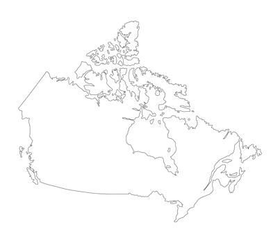 Map of Canada in white color. Canadian map. png