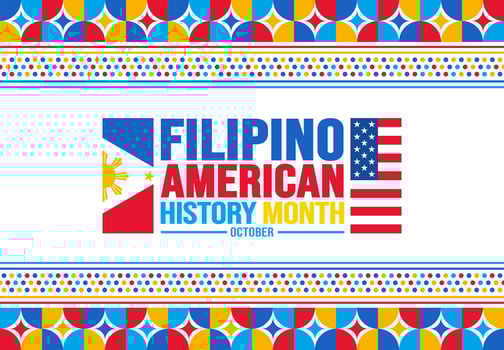October is Filipino American History Month background template. Holiday concept. background, banner, placard, card, and poster design template with text inscription and standard color. vector