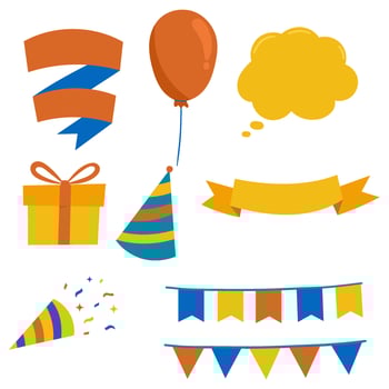 birthday party set vector illustration