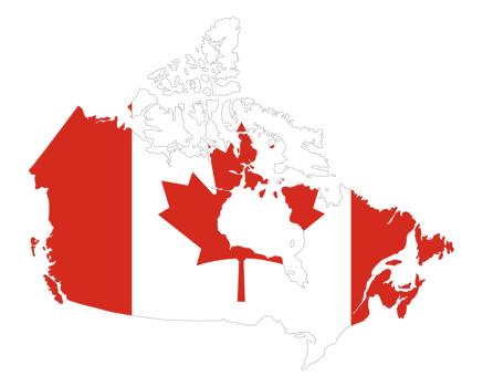 Map of Canada with flag. png