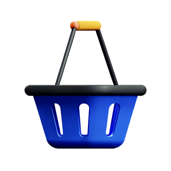 basket 3d rendering icon illustration png