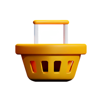 basket 3d rendering icon illustration png
