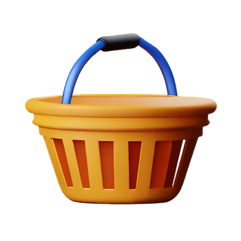 basket 3d rendering icon illustration png