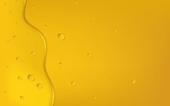 Set of liquid golden drops of water, honey or oil. Collagen cosmetic essence. Organic serum or argan bubbles. Falling gasoline yellow droplet. vector