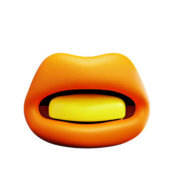 mouth 3d rendering icon illustration png