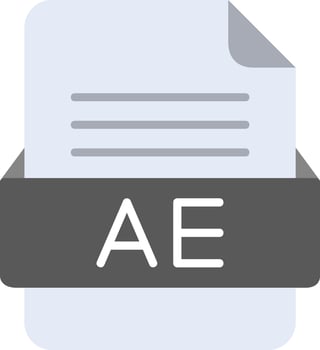 AE File Format Line Icon vector