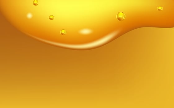 Set of liquid golden drops of water, honey or oil. Collagen cosmetic essence. Organic serum or argan bubbles. Falling gasoline yellow droplet. vector