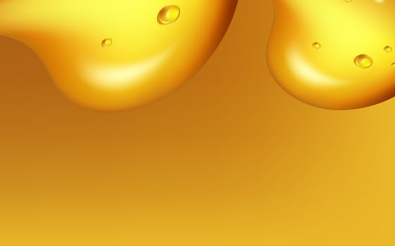 Set of liquid golden drops of water, honey or oil. Collagen cosmetic essence. Organic serum or argan bubbles. Falling gasoline yellow droplet. vector