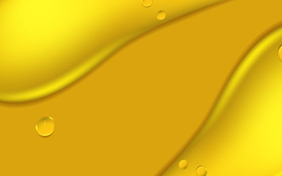 Set of liquid golden drops of water, honey or oil. Collagen cosmetic essence. Organic serum or argan bubbles. Falling gasoline yellow droplet. vector