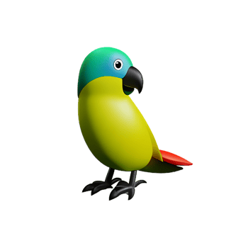 parrot 3d rendering icon illustration png