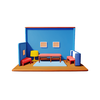 room 3d rendering icon illustration png