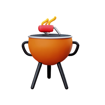 bbq 3d rendering icon illustration png