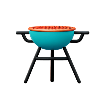 bbq 3d rendering icon illustration png