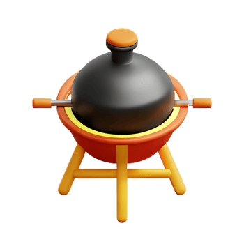 bbq 3d rendering icon illustration png
