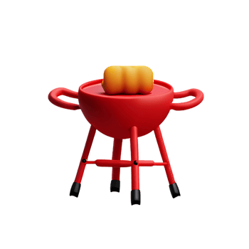 bbq 3d rendering icon illustration png