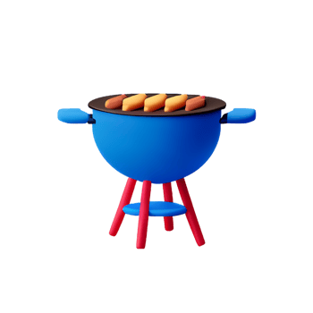 bbq 3d rendering icon illustration png