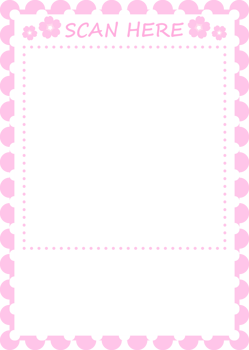 Frame border square for qr code scan sakura cherry blossom cute white png