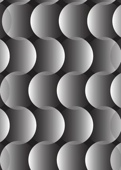 Circular wave curve black and white vector design.