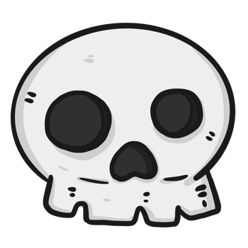 Hand drawn skull png