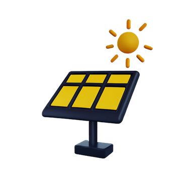 solar panel 3d rendering icon illustration png