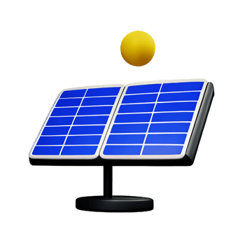 solar panel 3d rendering icon illustration png