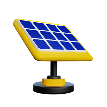 solar panel 3d rendering icon illustration png