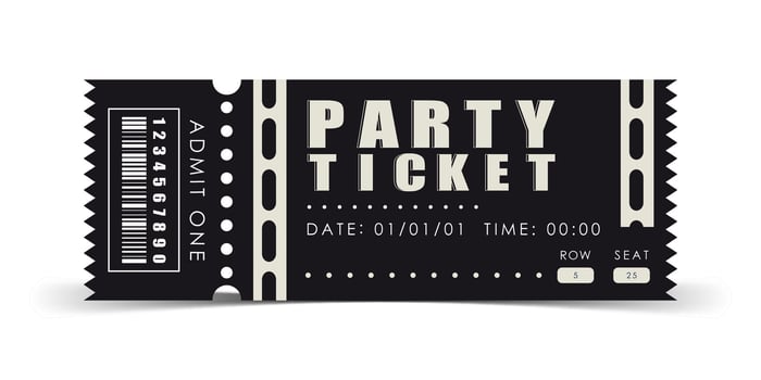 Sample ticket to enter the party. Modern ticket card template. . vector