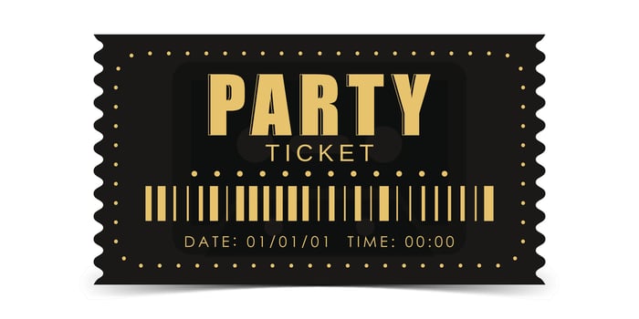 Sample ticket to enter the party. Modern ticket card illustration template. . vector