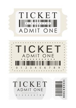 Ticket set. Ready design for your business. Isolated on white background. . vector